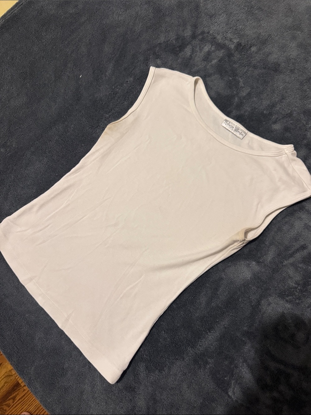 Vintage y2k Sleeveless Scoop Neck Tank Top - White/Cream